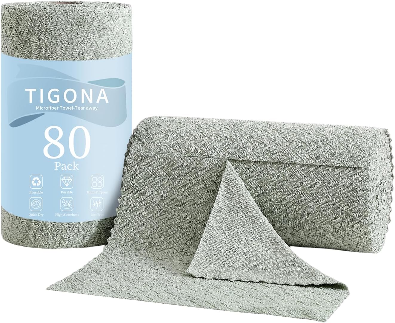80 Paños Microfibra 12x12pulg Reutilizables Absorbentes