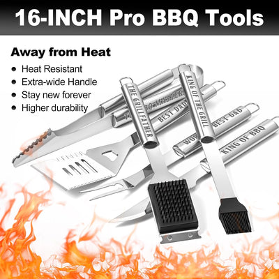 Kit accesorios parrilla acero inox antideslizante para hombre