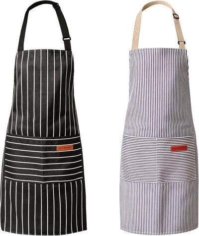 Delantal cocina unisex 2 pzas con bolsillos 100% algodón poliéster