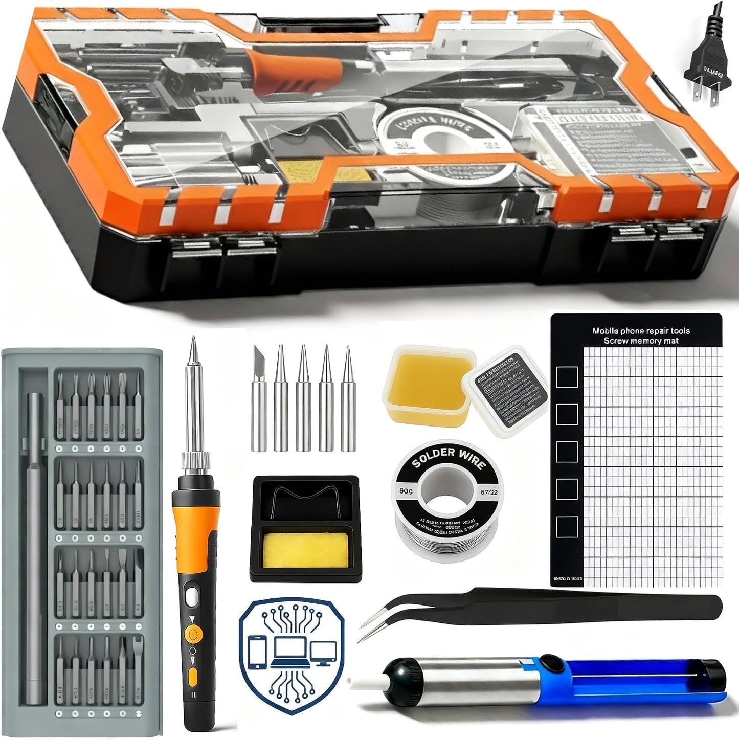 Kit soldador 12 en 1 60 W temperatura ajustable
