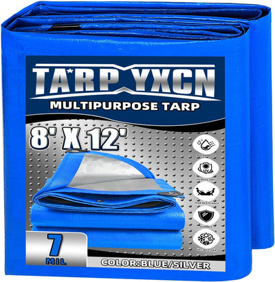 Lona 8x12ft 7mil polietileno impermeable UV resistente azul