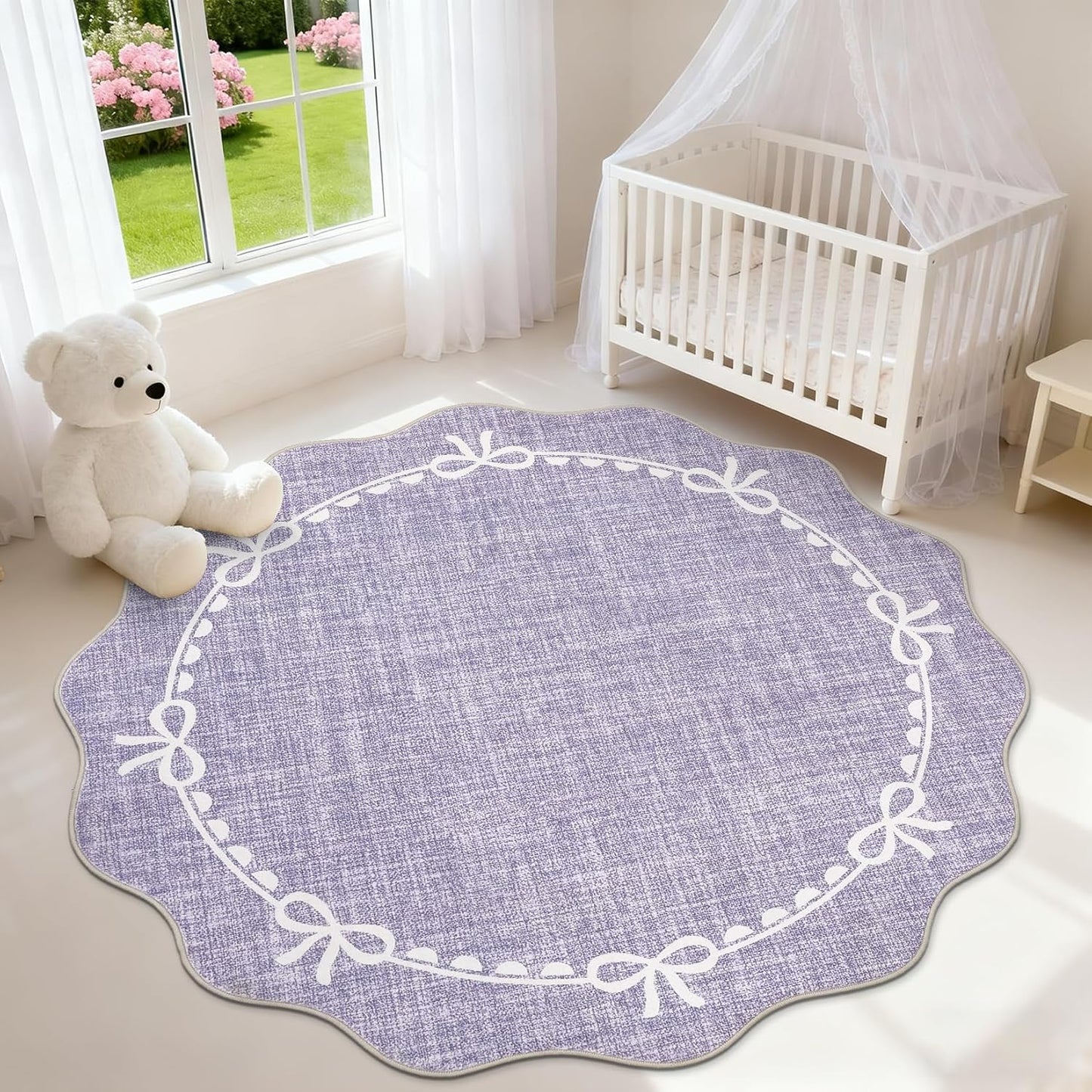Alfombra redonda 5ft suave antideslizante color morado