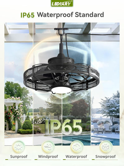 Ventilador techo exterior 20pulg luces IP65 6 vel 3CCT enchufable