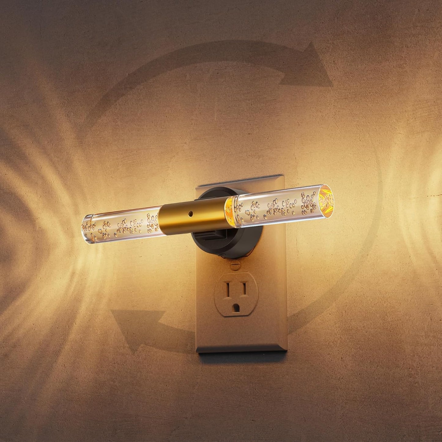 Luz Nocturna Giratoria Led Regulable Acrílico Dormitorio