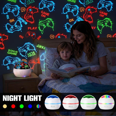 Luz Nocturna Sala Juegos Niños Proyector Estrellas 2en1