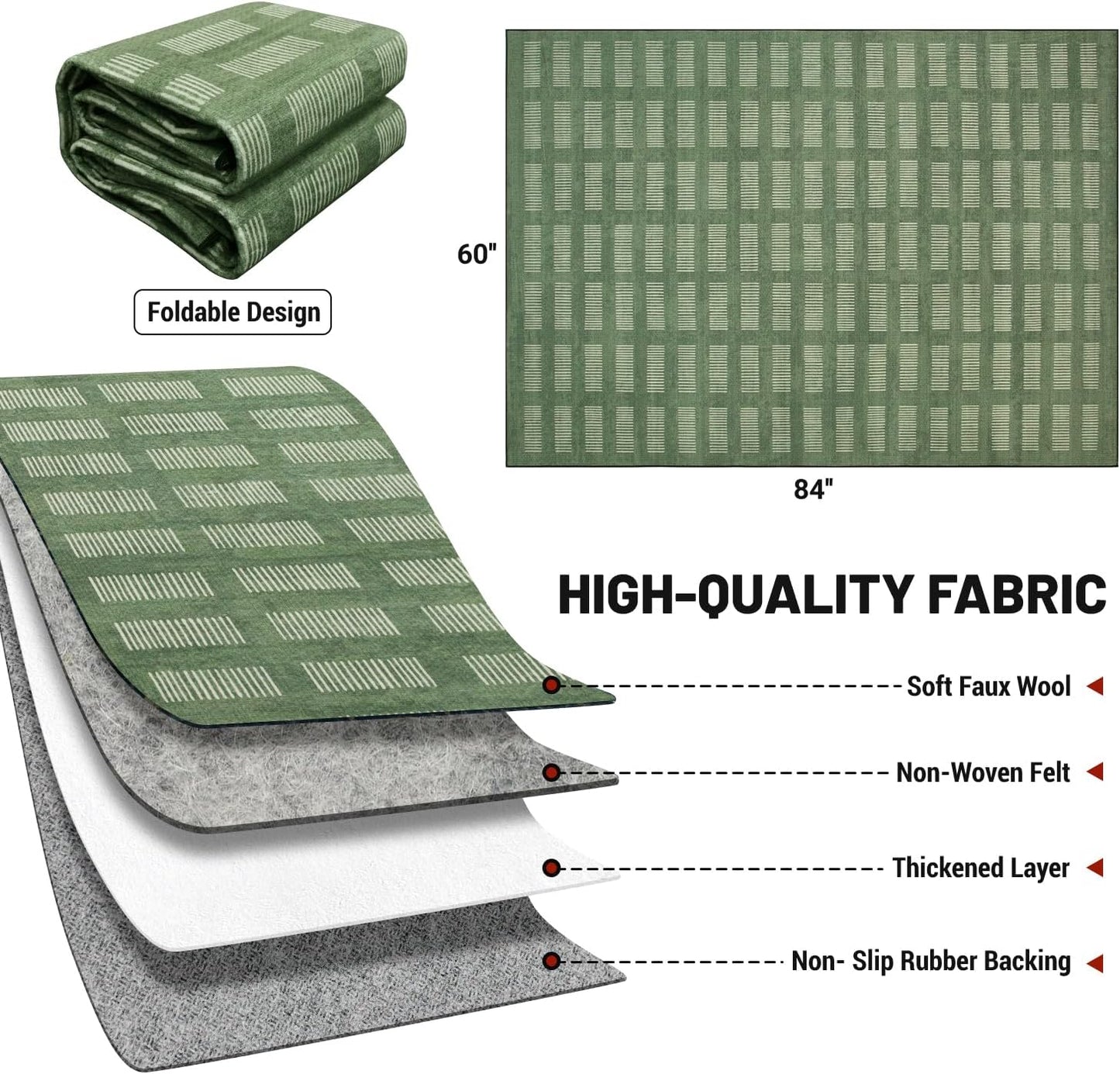 Alfombra lavable 5x7ft ultra suave antideslizante interior