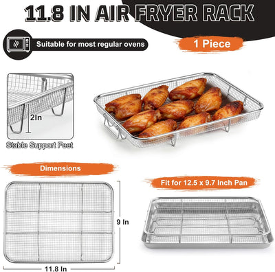 Cesta para freidora de aire de 11.8 pulgadas acero inoxidable
