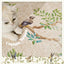 Alfombra pasillo 2x6ft diseño pájaros beige lavable antideslizante