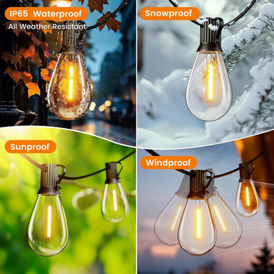 Guirnalda luces exteriores 50ft 32 bombillas IP65 LED blanco