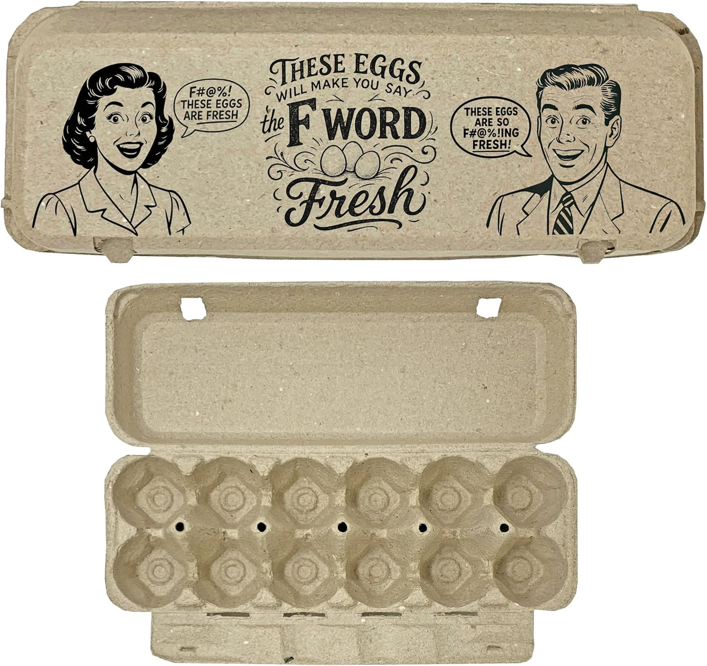 Caja huevos vintage con diseño humorístico 12 pzas