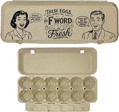 Caja huevos vintage con diseño humorístico 12 pzas