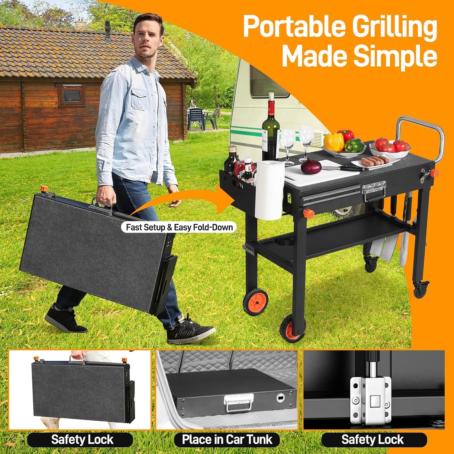 Soporte parrilla Blackstone 17/22pulg carrito 31x17pulg