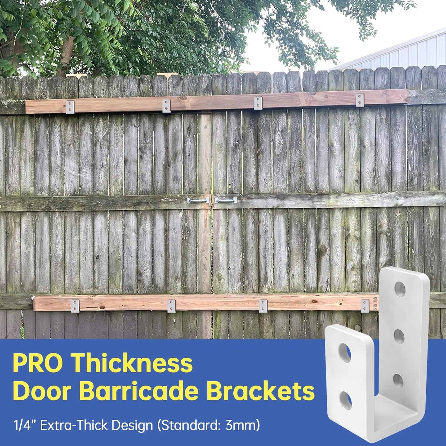 Soportes barricada puerta metal resistente 2x4pulg 8pzas