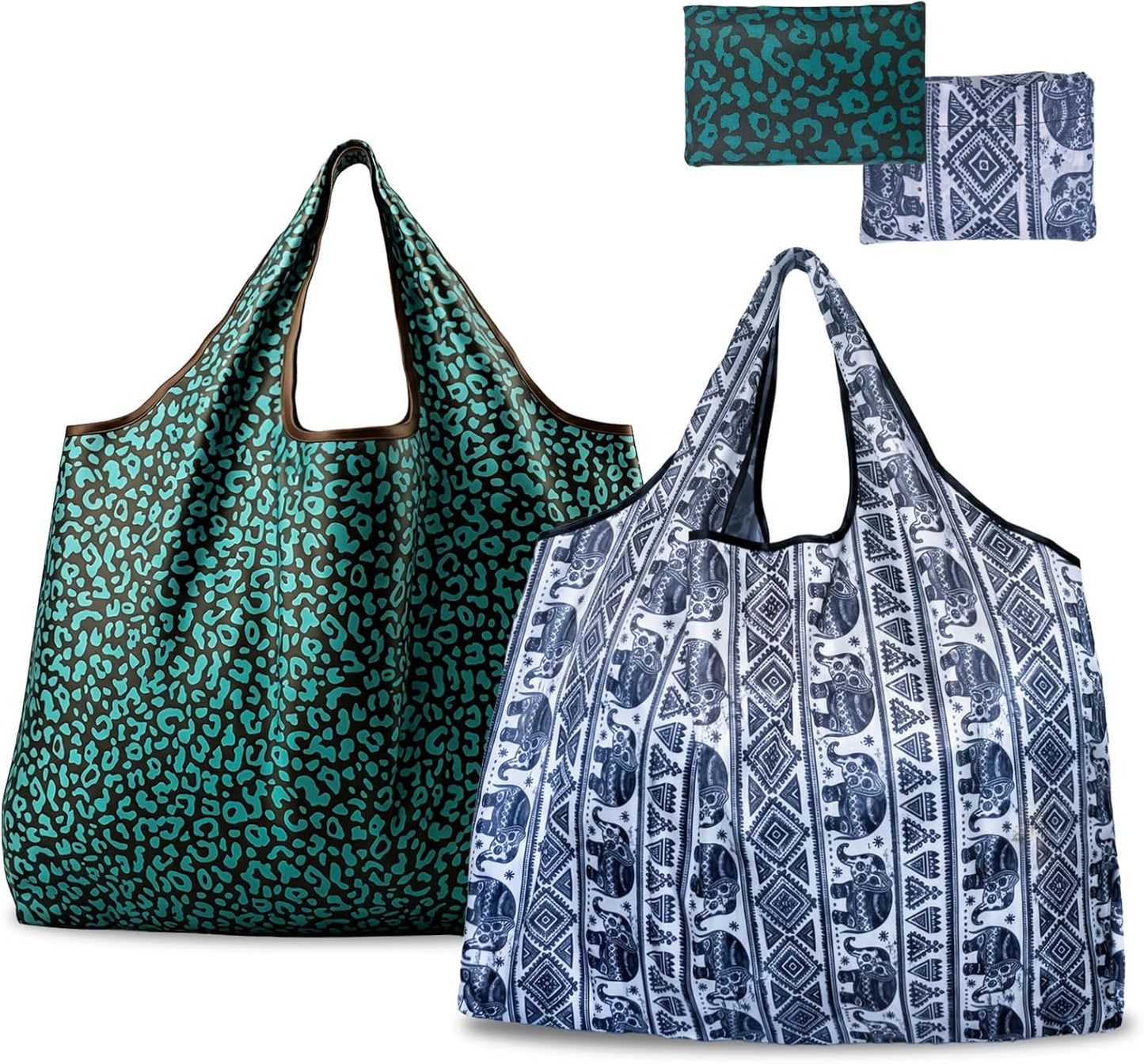 Bolsas reutilizables grandes plegables impermeables paquete 2