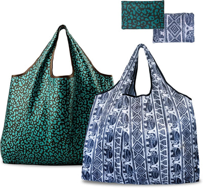 Bolsas reutilizables grandes plegables impermeables paquete 2