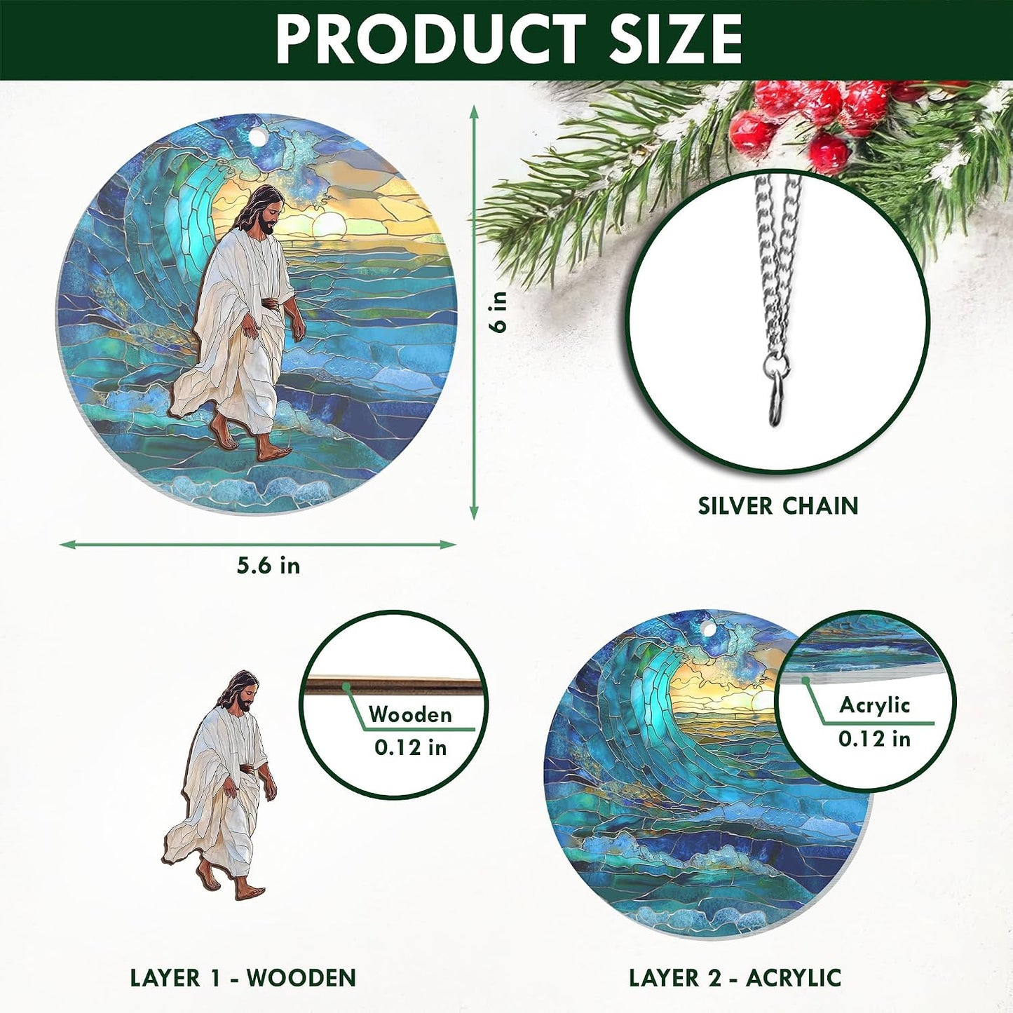 Regalos cristianos para ventanas 6pulg decoración hogar