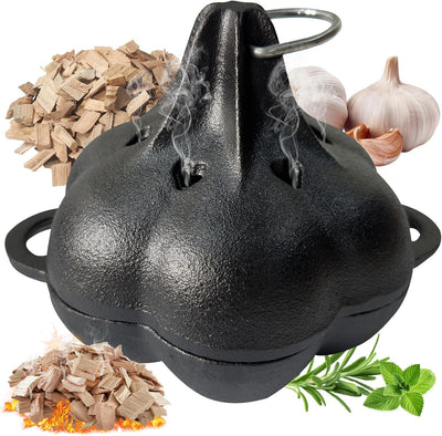 Asador hierro fundido tostador ajos caja ahumar barbacoa