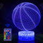 Lámpara ilusión 3D baloncesto con control remoto para niños
