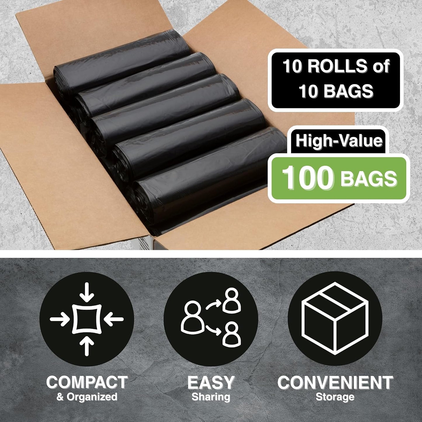 Bolsas de basura 45 galones 40x46 negras 100uds