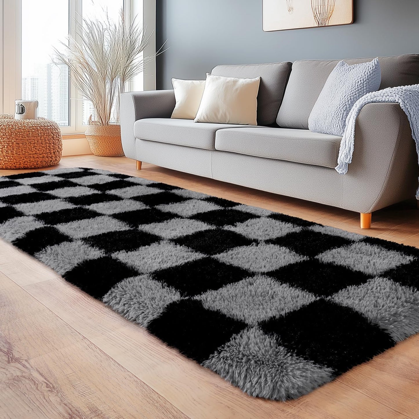 Alfombras suaves antideslizantes sala de estar 2x6ft