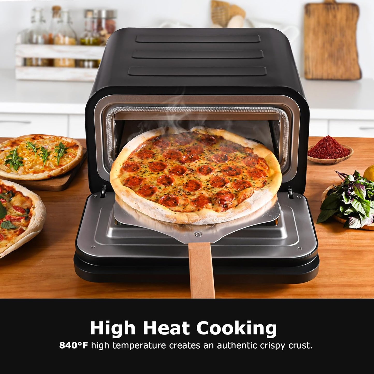 Horno pizza eléctrico encimera 840°F 12pulg 90seg
