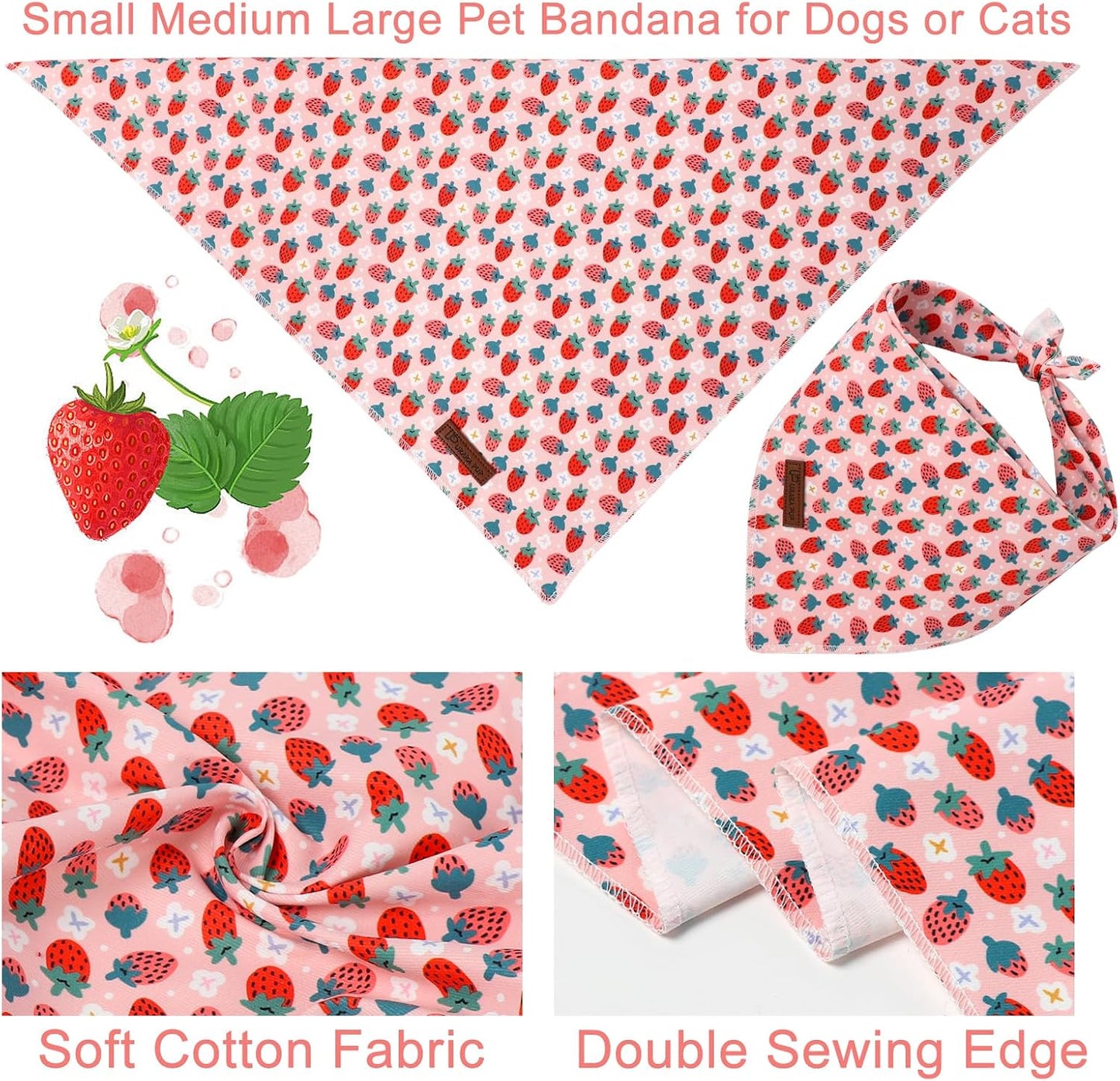 Pañuelo algodón perro fresa triangular L