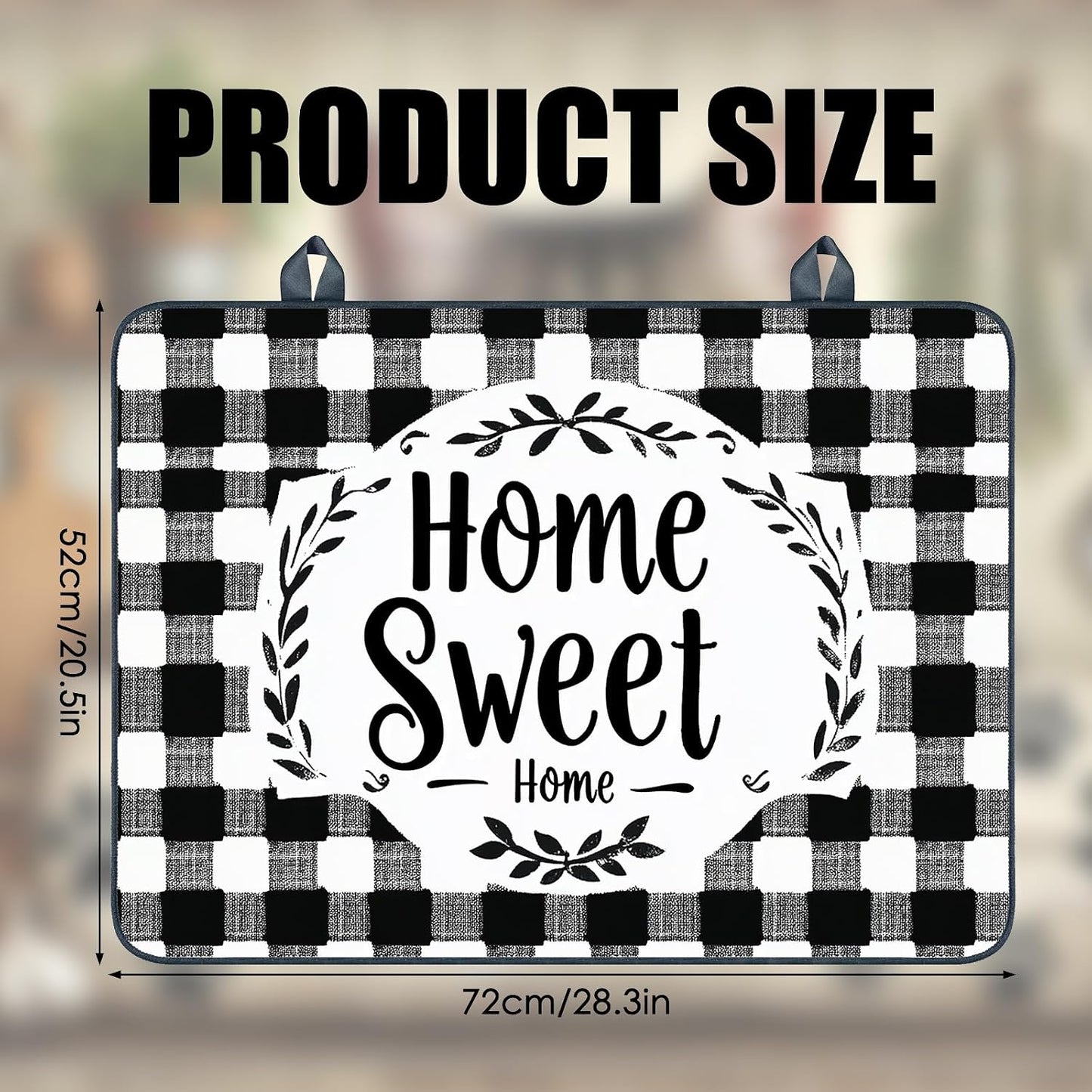 Funda estufa cuadros blanco negro 28x20pulg