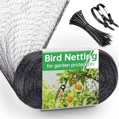 Red para pájaros jardín 13x32ft malla 0.8pulg color negro 50 bridas
