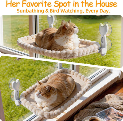 Percha ventana gato hamaca plegable doble cara metal cama lavable