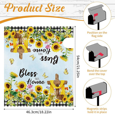 Fundas magnéticas buzón Pascua cruz girasol decoración cristiana