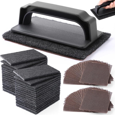 Kit 62 Pzas limpieza parrilla acero inox malla abrasiva negro