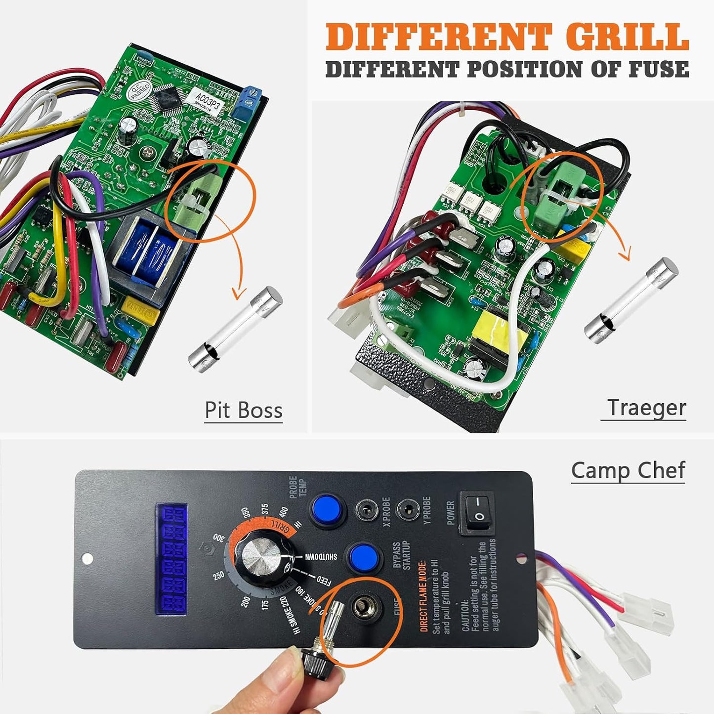 Fusible 5A 250V para parrillas pellets Pit Boss Traeger 10uds