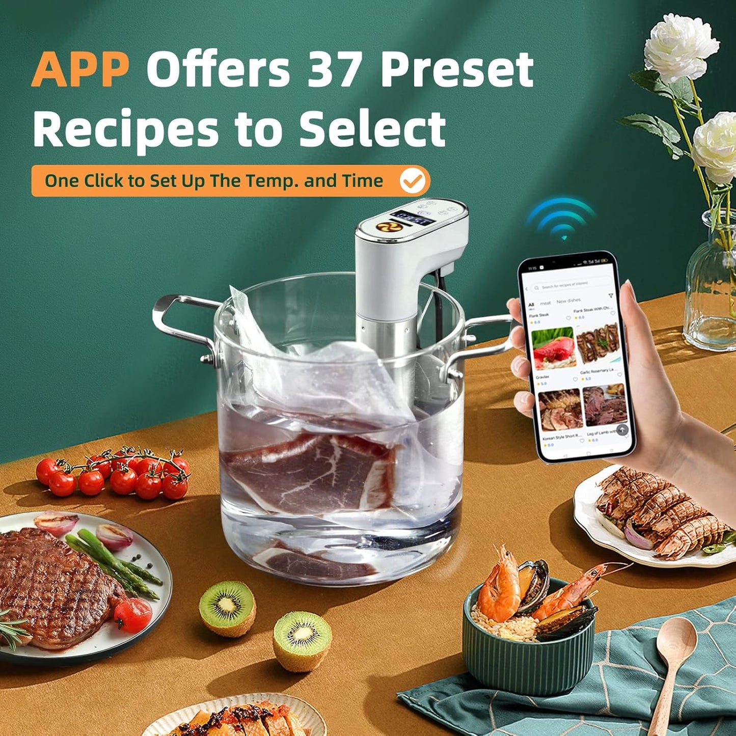 Cocina sous vide 1300W con control de temperatura y app