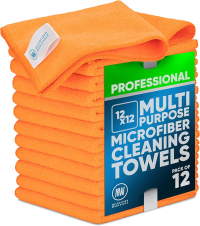 Toalla microfibra 12x12pulg Buff Pro 12uds Anaranjado