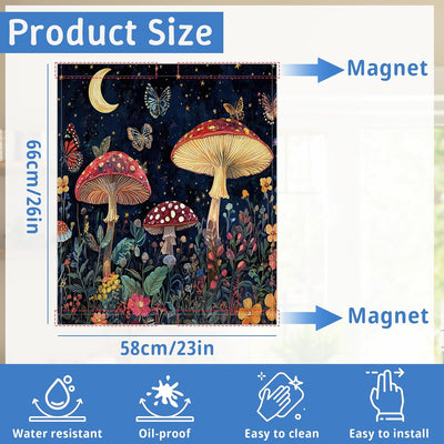 Funda magnética vintage hongos luna para lavavajillas 23x26pulg