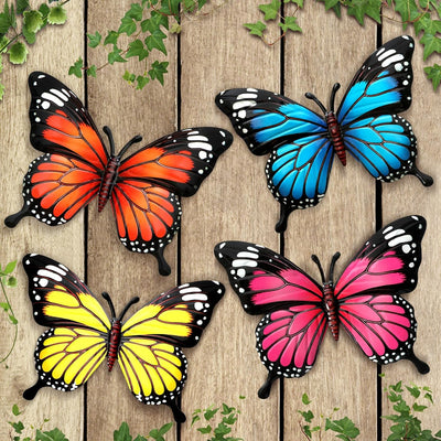 4 Mariposas Metal Colgantes Decoración Jardín Patio