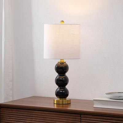 Lámpara mesa cristal dorado negro latón 21pulg dormitorio sala