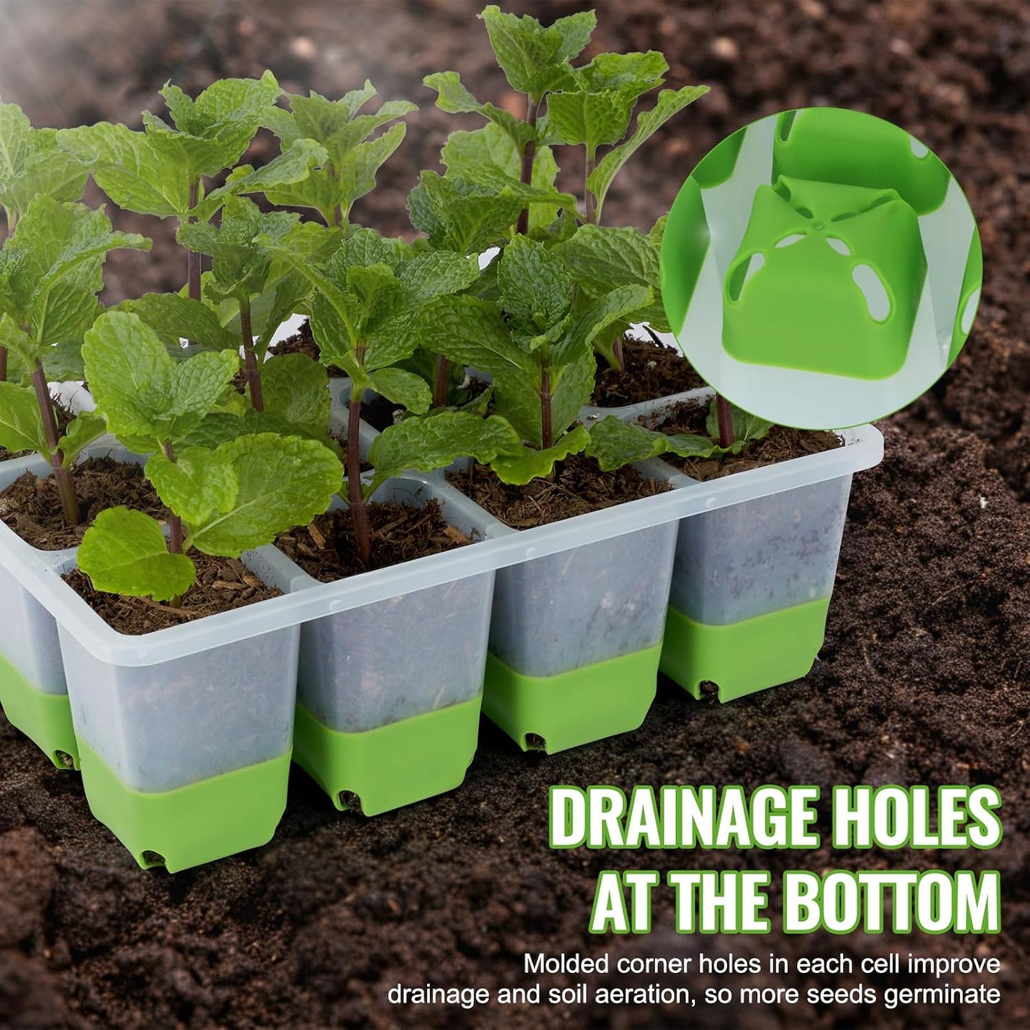 Pack 5 bandejas plantación 60 celdas reutilizables silicona