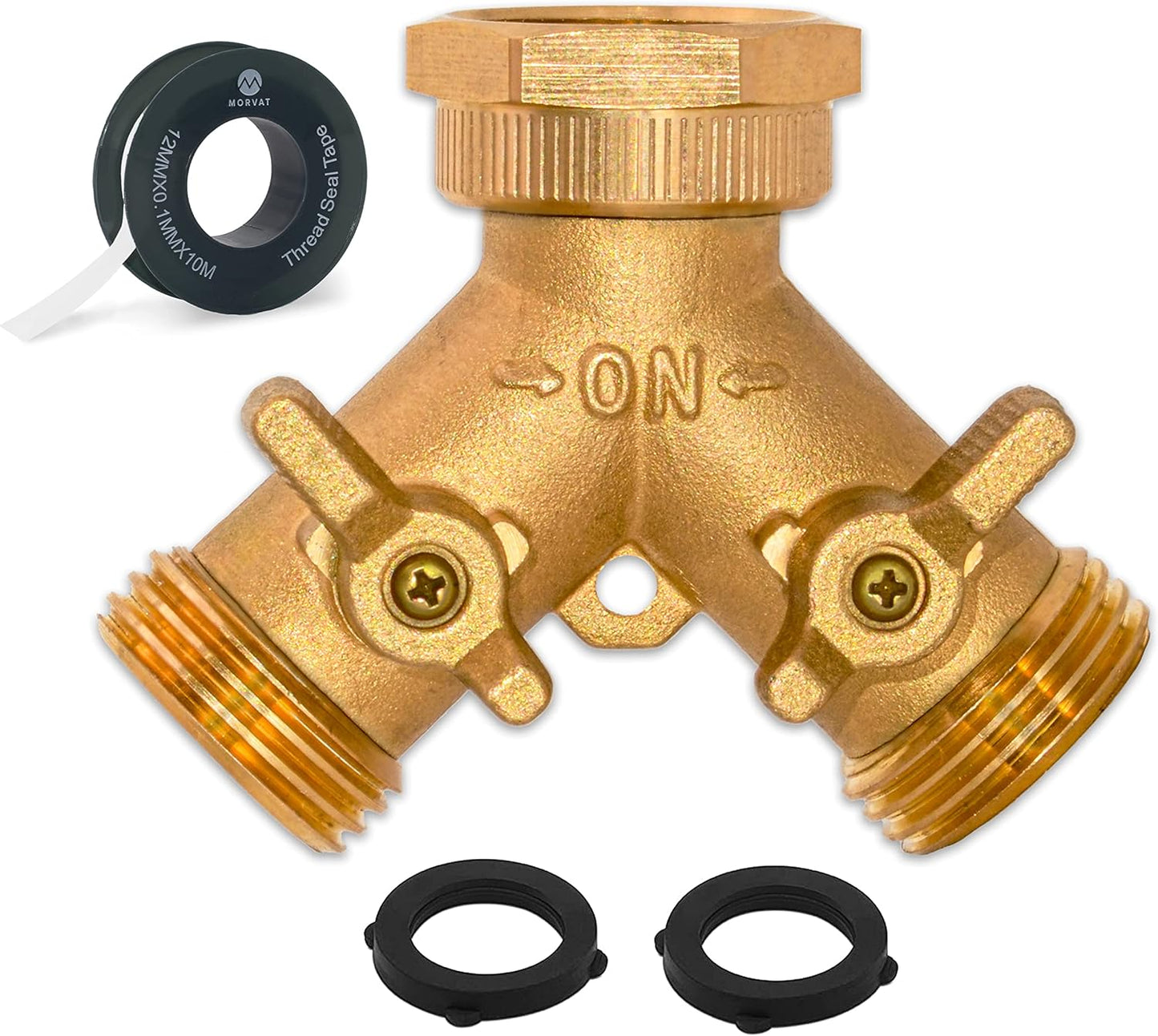 Conector latón manguera jardín 2 vías