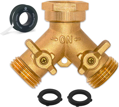 Conector latón manguera jardín 2 vías