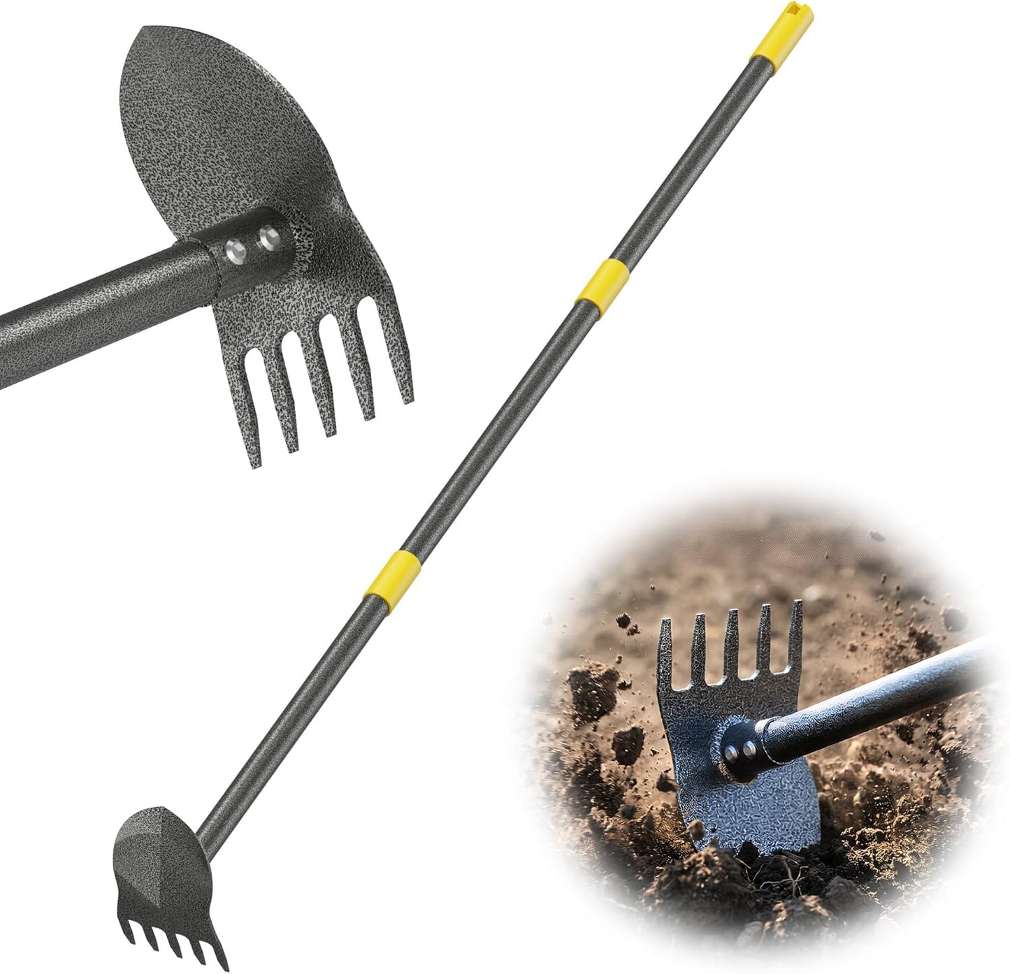 Azada jardín extractor malezas 2en1 31-46pulg acero