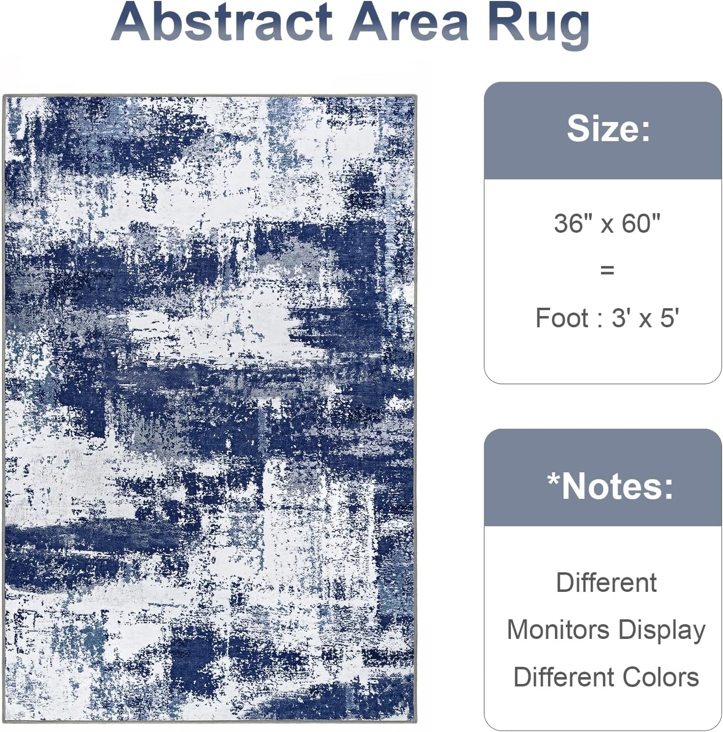 Alfombra abstracta 3x5ft antideslizante entrada cocina