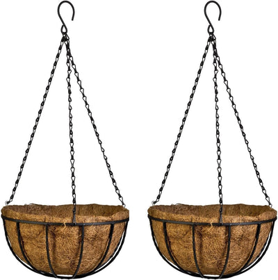 Cesta colgante para flores con cadena decorativa