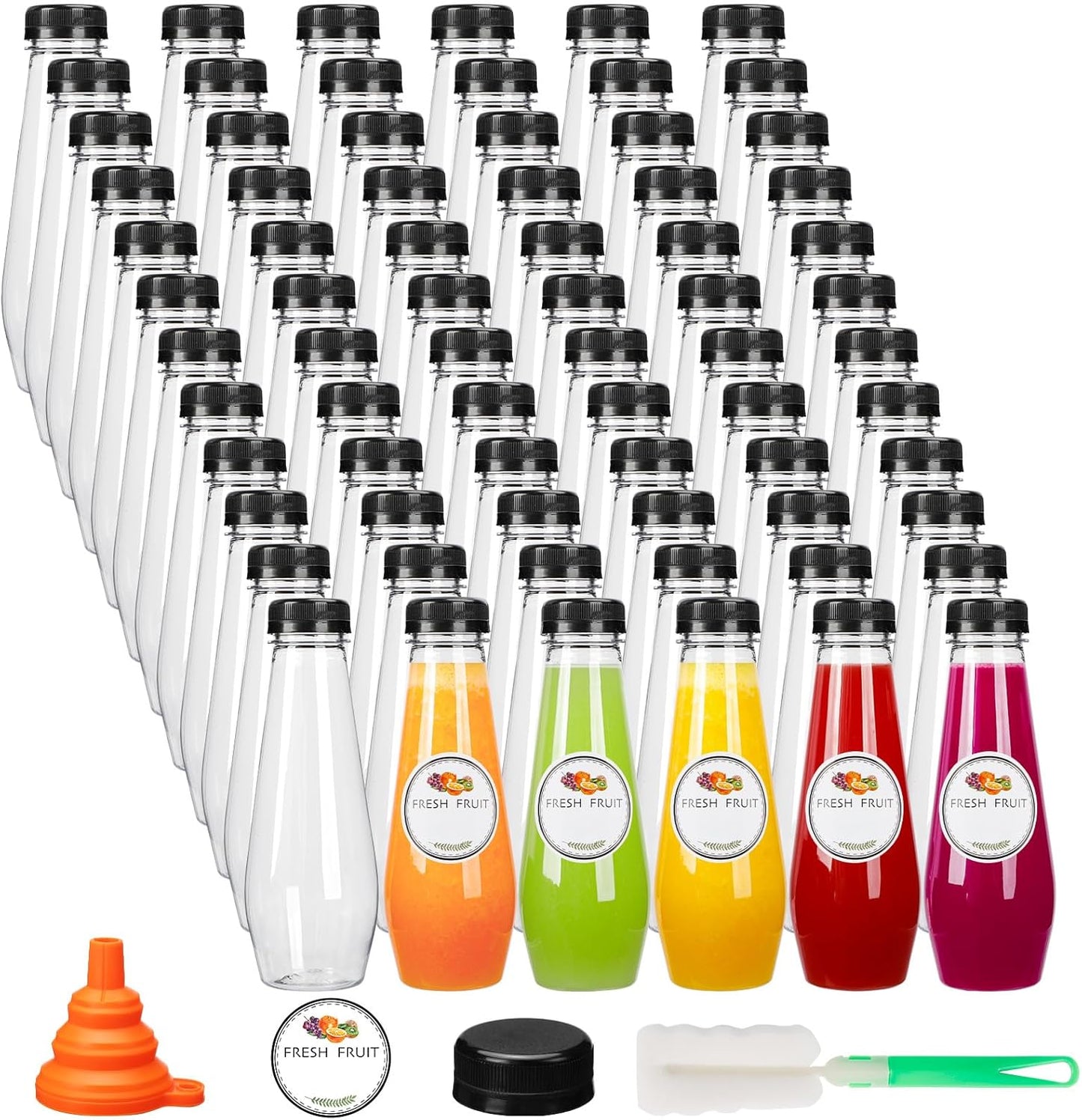 Botellas de plástico reutilizables 12 oz para jugos, té y batidos