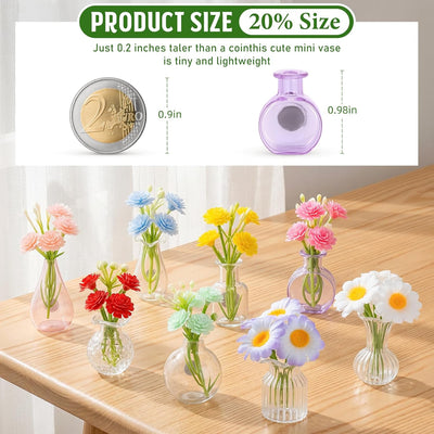 Mini imanes de cristal con flores artificiales para refrigerador y decoración