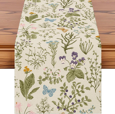 Camino de mesa floral de primavera y verano para cocina y comedor