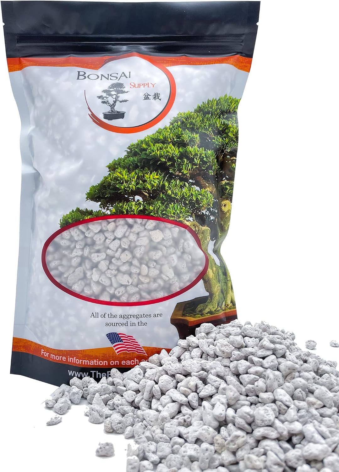 Piedra pómez para bonsái y suculentas 1/4pulg bolsa 2qt