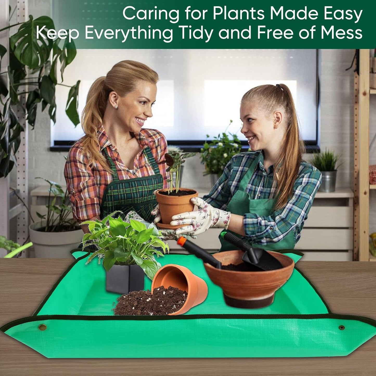 Tapete trasplante plantas 43.5x29.5pulg control desorden suelo