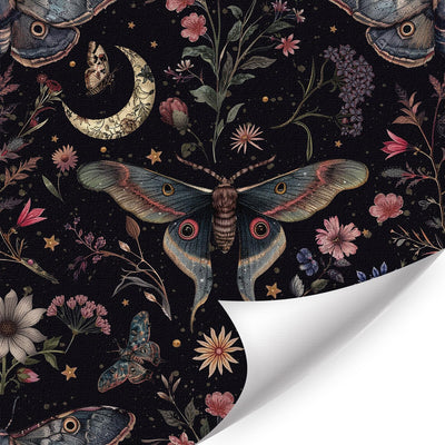Papel tapiz vintage mariposas botánicas estrellas despegar y pegar