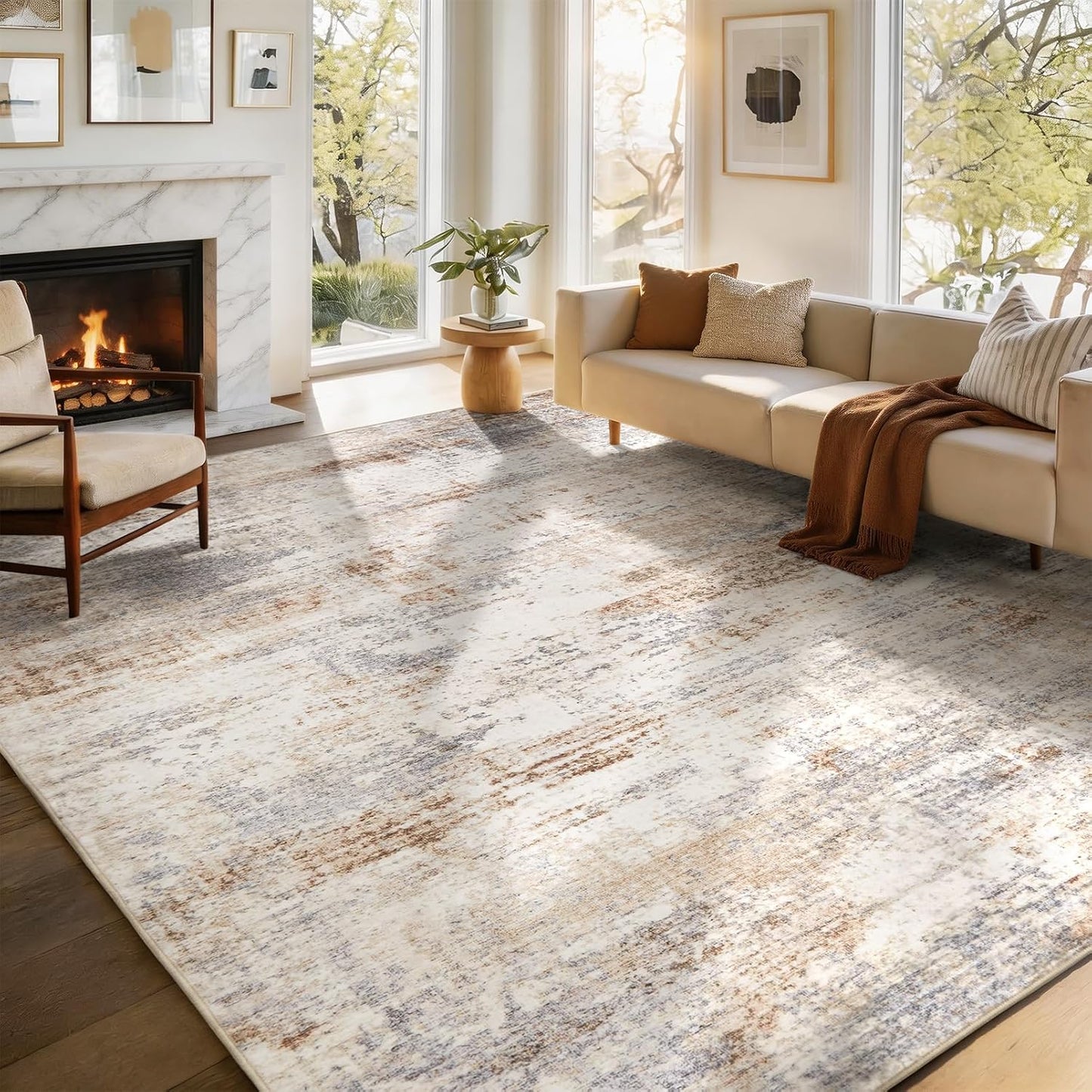Alfombra lavable sala 10x14pulg suave antideslizante
